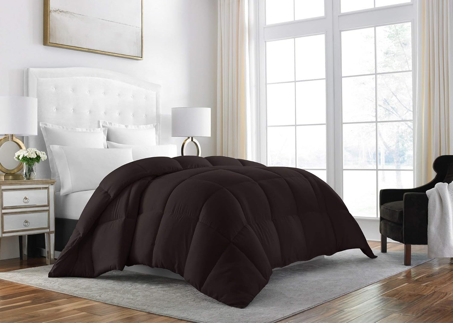 Sleep Restoration Down Alternative Comforter 1400 Series - Best Hotel Quality Duvet Insert Bedding - Twin - Chocolate