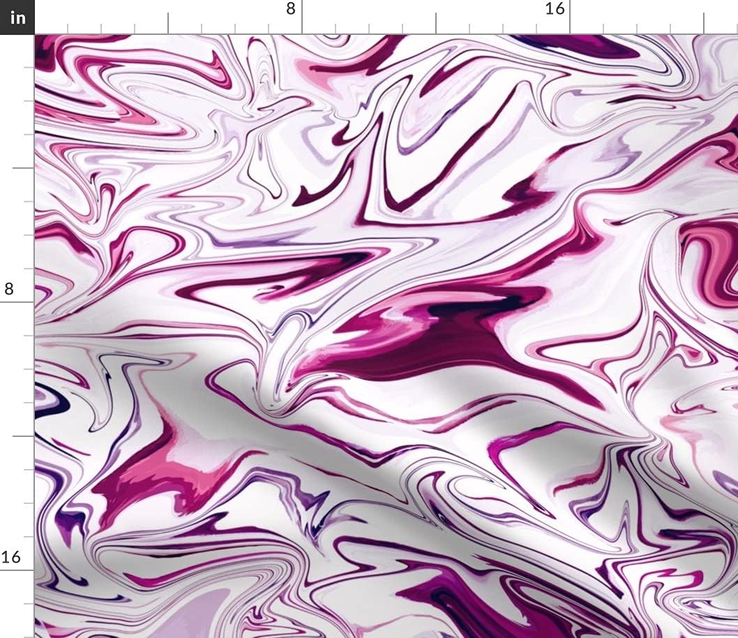 Spoonflower Fabric - Wine Marble Magenta Cranberry Printed on Petal Signature Cotton Fabric by The Yard - Sewing Quilting Apparel Crafts Decor