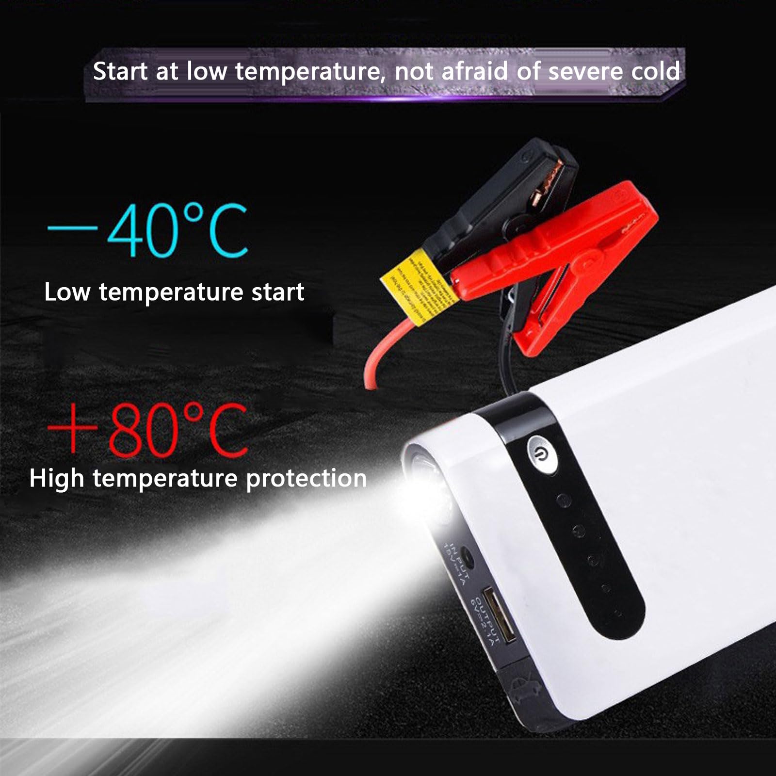 Booster Batteria Avviatore Jump Starter Power Pack 30000mAh 12V Batteria Esterna Portatile Booster Batteria Pack Avviatore Salto Luce LED Integrata