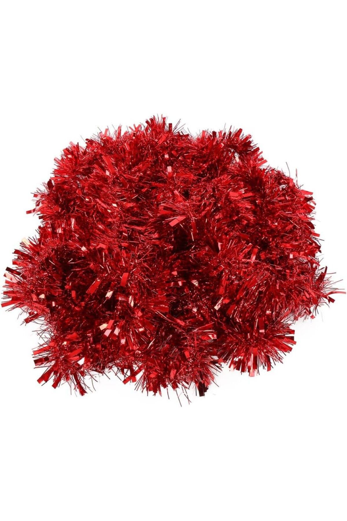 Yenigeldi 1 Adet 1.7 Metre Kırmızı Kalın Yılbaşı Püskül Süsü Tinsel Garland,Süs T77, Kırmızı