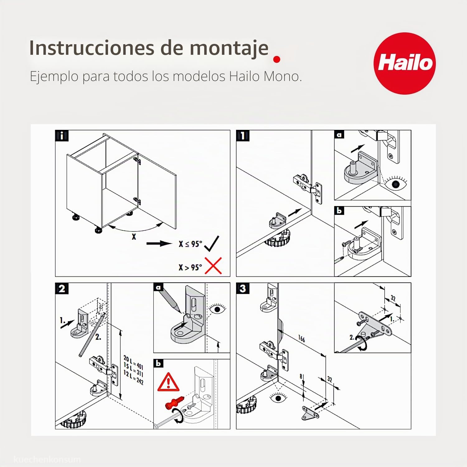 Hailo Cubo de basura giratorio Mono 3520001, 20 litros de capacidad, armario bajo a partir de 40 cm, se puede utilizar con puerta giratoria, color negro y acero inoxidable pulido | pulido | de montaje giratorio | Tapa basculante automática | Para armarios