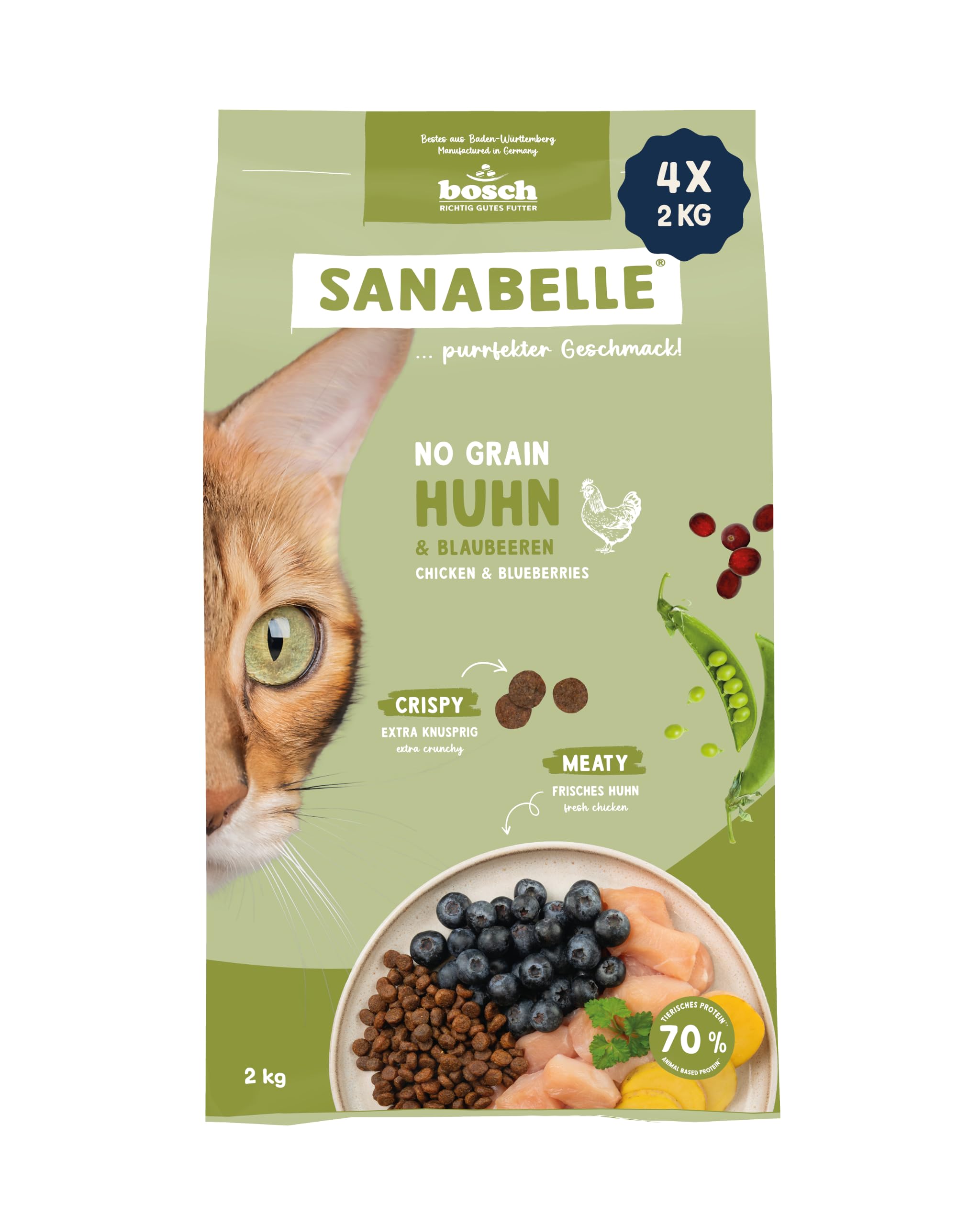 Sanabelle Life No Grain Huhn & Blaubeeren4 x 2 kg