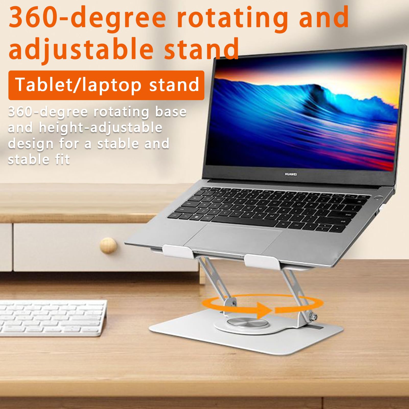 Supporto laptop portatile Base pieghevole portatile regolabile a rotazione | Rialzo per Notebook per Ufficio Domestico, Studio in Casa, Camera da , Soggiorno, Computer, Laptop