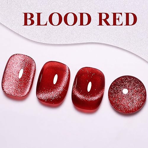 Miniatura 10 de Esmalte de uñas de gel de ojo de gato, 0.5 onzas líquidas, esmalte de uñas de gel magnético azul para primavera y verano, esmalte de uñas de gel