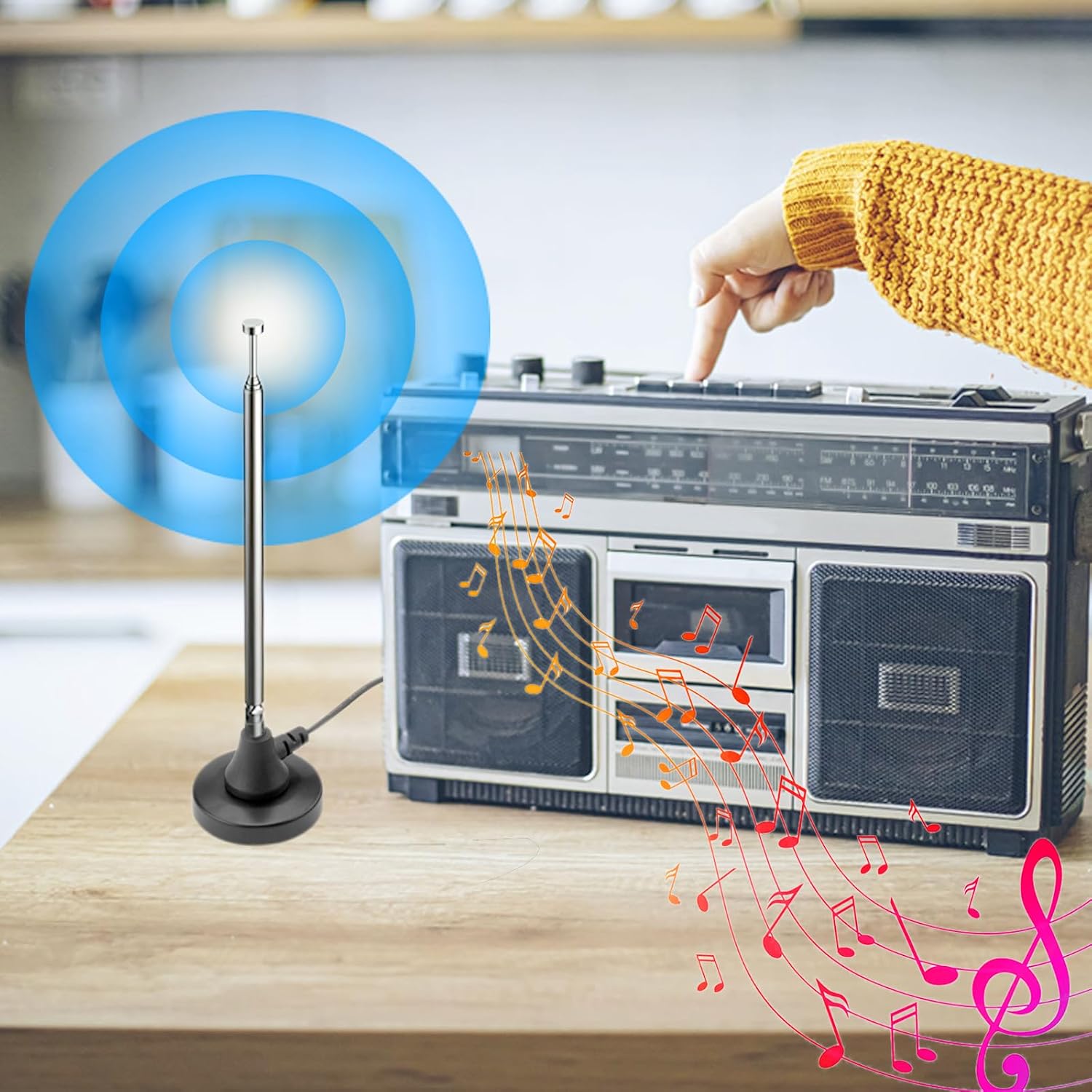 Цифровая радиоантенна DAB FM телескопическая антенна с магнитным основанием удлинительный кабель 3 м для использования в помещении 75 Ом DAB FM-тюнер стереоприемник Hi-Fi