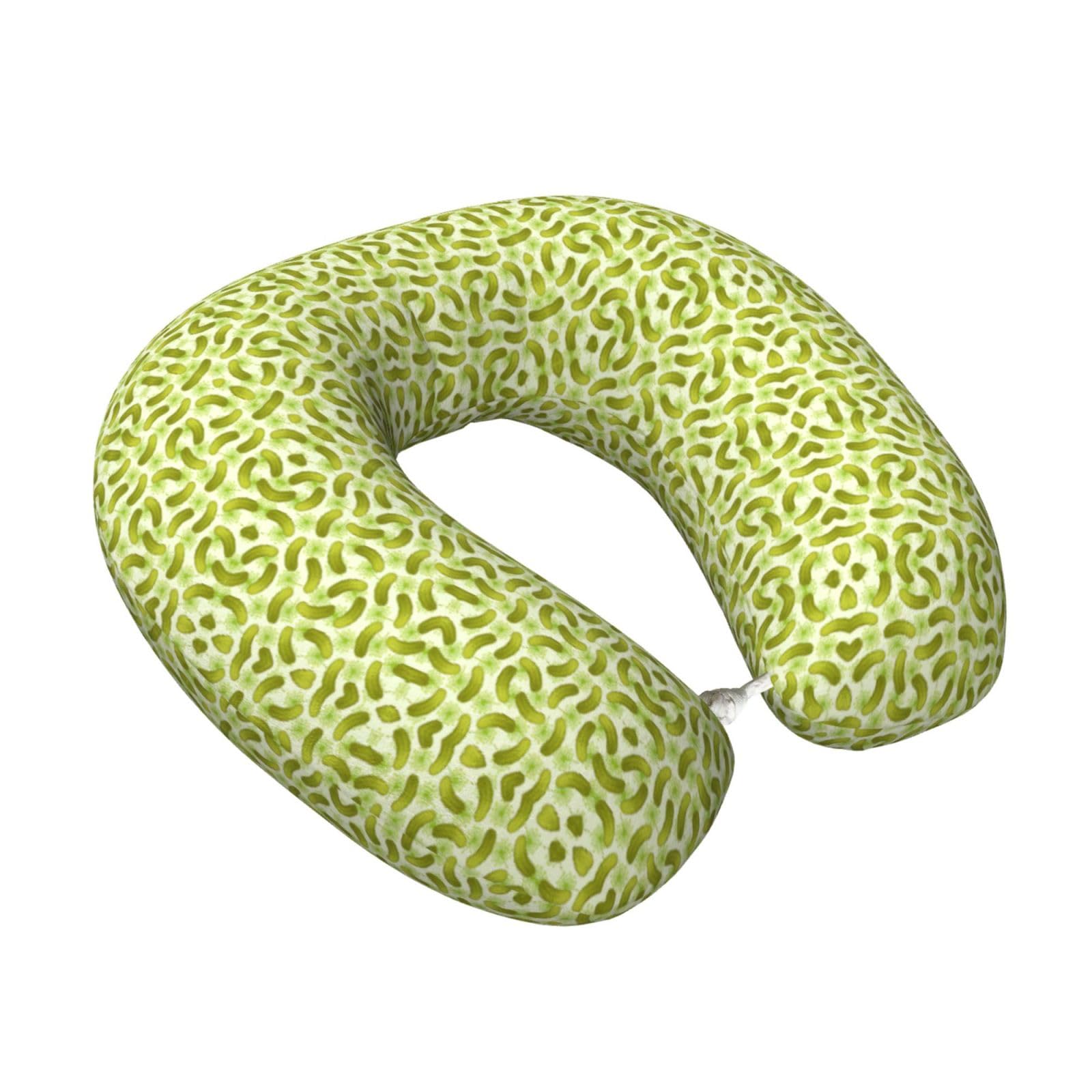Yyoretp Sushi Dill Pickles Print Travel Pillow Pure Memory Foam Neck Pillows Portable Headrest for Airplane