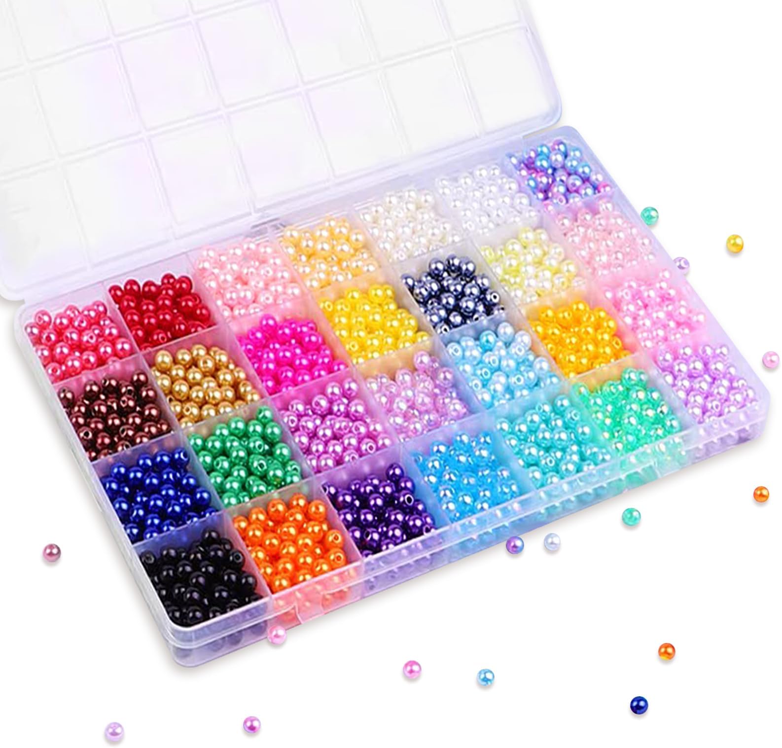 Ciusdkler 1680 Pcs Bracelet Making Kit,Jewellery Making Kit, 28 Colors Round Glass Beads for Bracelet Making, Imitative Jade Beads for Necklace Earrings Jewellery Making DIY Crafts