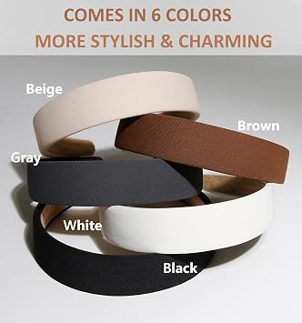 TERSE Headbands for Women Trendy Non Slip Headband for Girls Long Short Hair, Cute Ribbed Women Headbands Elastic Hair Bands Fashion Hard Head Band Accessories 1 Inch