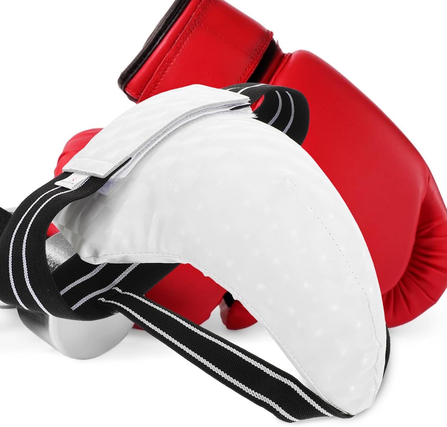Boxing Groin Guard and Taekwondo Groin Protector, Wear-Resistant Adjustable Crotch Guard Textured Pattern, Comfortable Protective Cup for Martial Arts Training