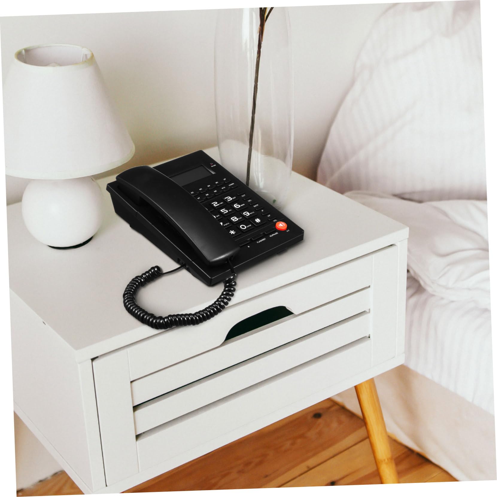Telefono con da Scrivania per Anziani Grandi Comodi Volume Regolabile per Audio Cristallino Telefono Durevole per Ufficio e Casa