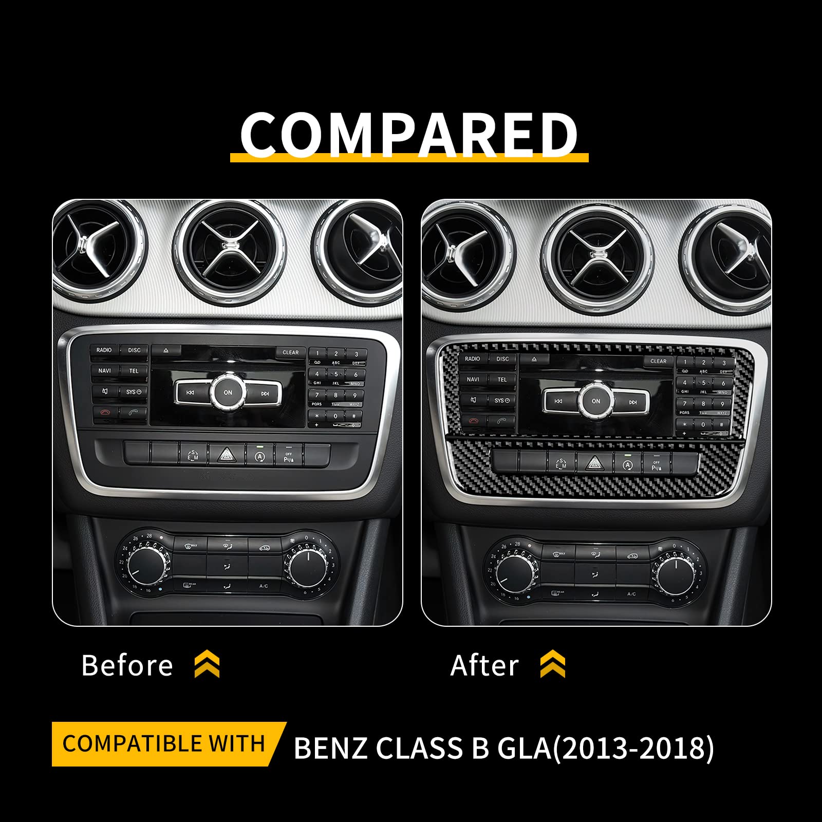 Adesivo In Fibra Di Carbonio Per Mercedes Classe A/B/CLA/GLA - Decorazione Interna Pannello Aria