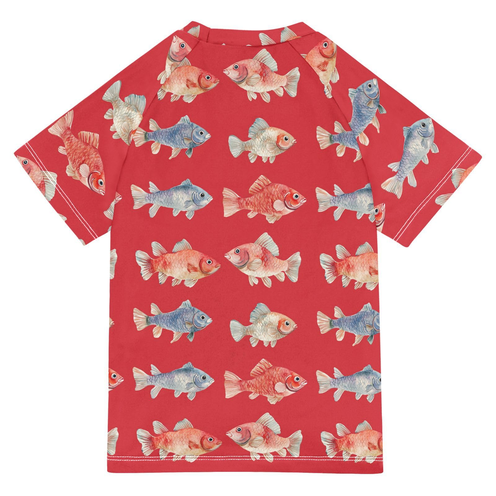 Short Sleeve Rash Guard Bathing Suit Girls Girls Rashguard Swimsuit Rash Guard Swimsuit 5-6T Cute Tilapia Fishes
