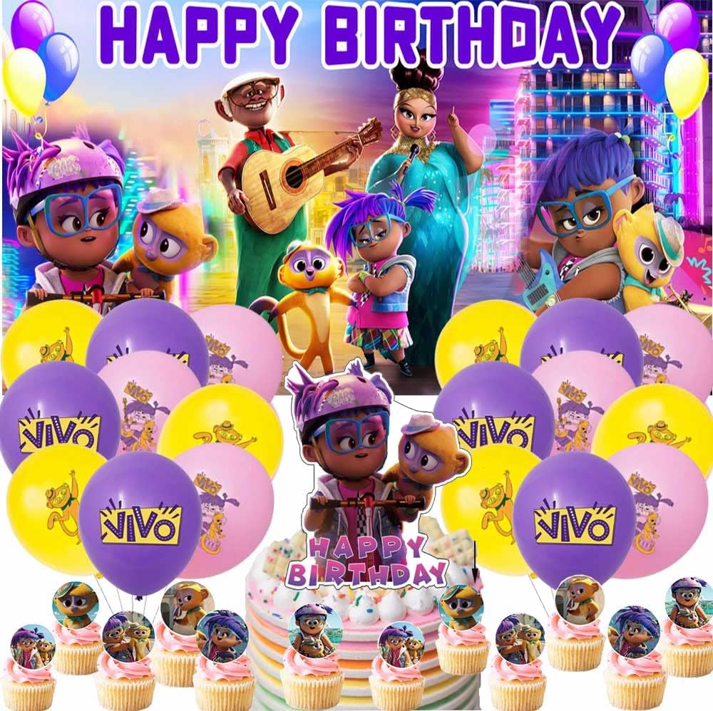 Amazon.com: Vivo Movie Monkey Party Decorations Supplies Birthday Cake ...
