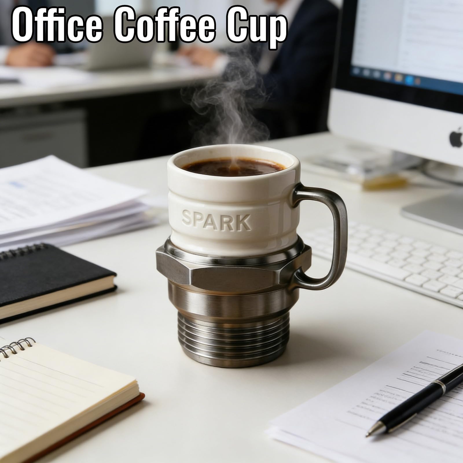 Spark Plug Novelty Mug, 15oz Ceramic Personalized Coffee Cup, Creative Auto-Themed Mug, Funny Gift for Car Lovers, Gearheads & Collectors – Perfect for Home, Office & Garage (1PC)