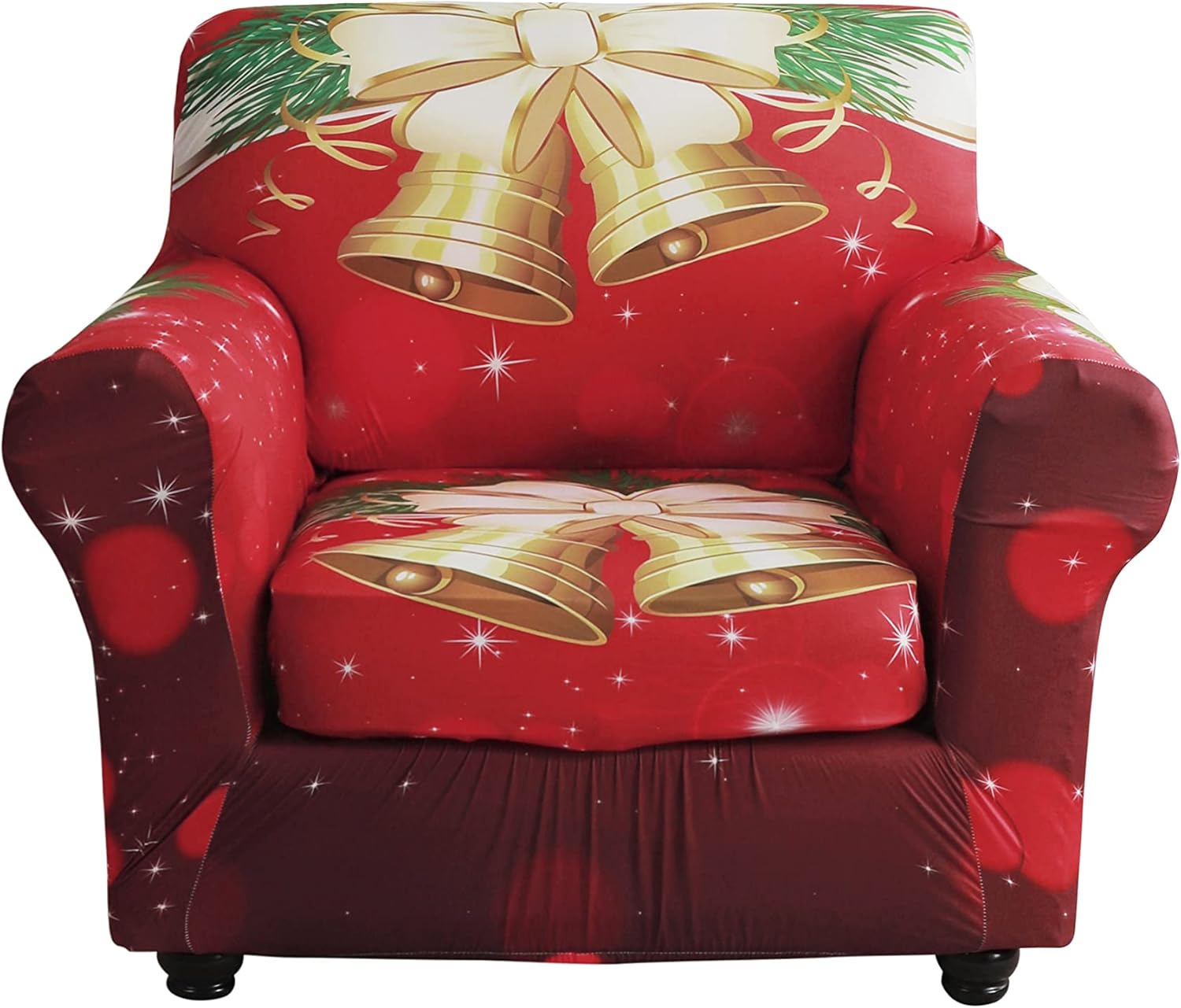 XMNTG Stretch Armchair Sofa Slipcover 2 Pieces Christmas