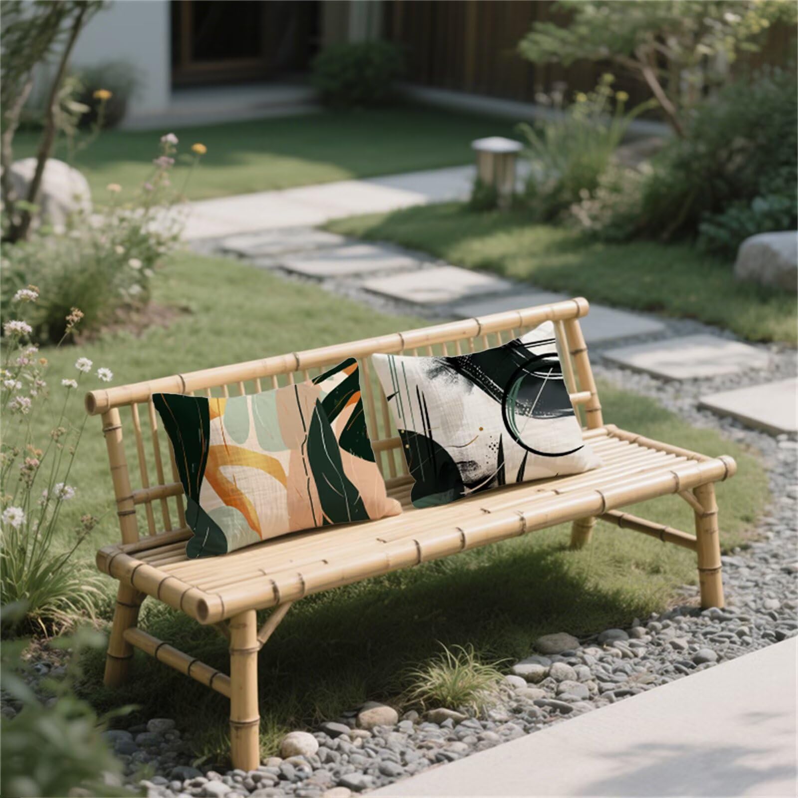 Housse Coussin 70x90 Lot de 2 Coussins Canape Moderne Coussin Exterieur Impermeable, Rectangulaire Taie Oreiller Usine Protege Oreiller, Coussins Canapé pour Salon de Jardin Decoration Maison Y2-545
