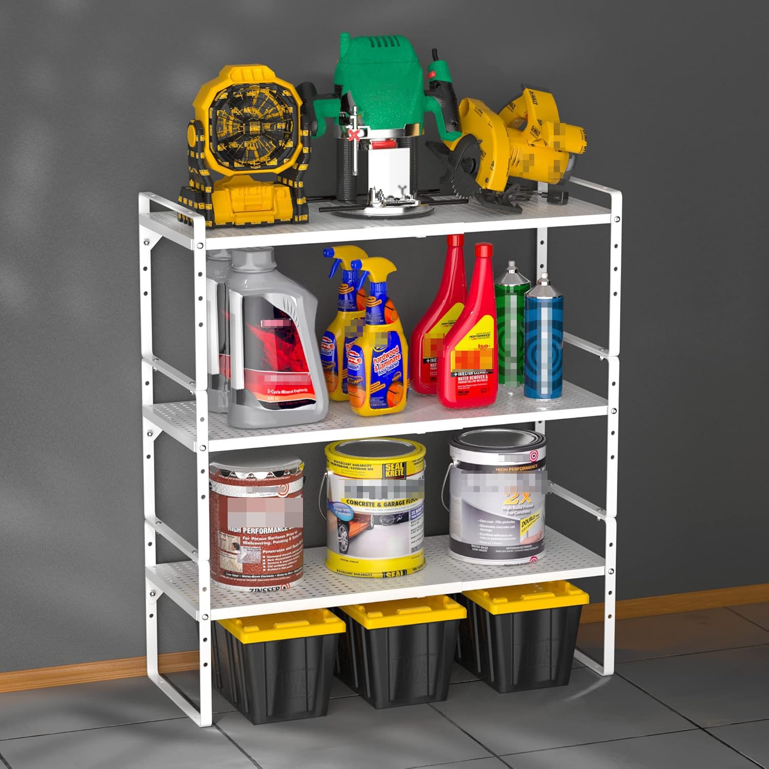 IPEGTOP 2er Set Ausziehbares Schrankregal Metall, Stapelbarer Küchen Organizer & Gewürzregal, Höhenverstellbar, Stabil für Arbeitsplatte, Schrank, Speisekammer & Bad, Weiß