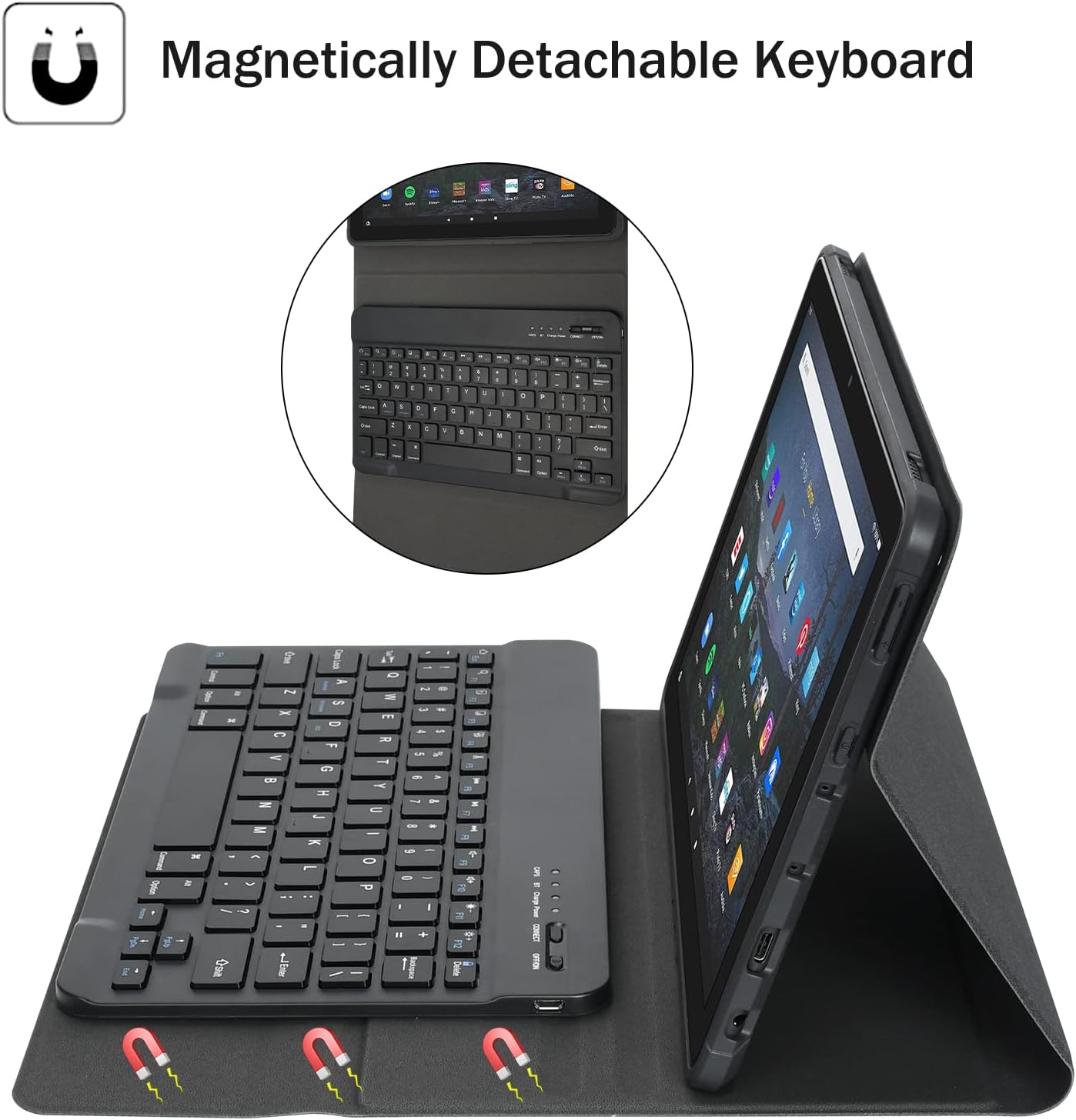 Fire HD 10 Tablet Keyboard Case with Detachable Removable Wireless