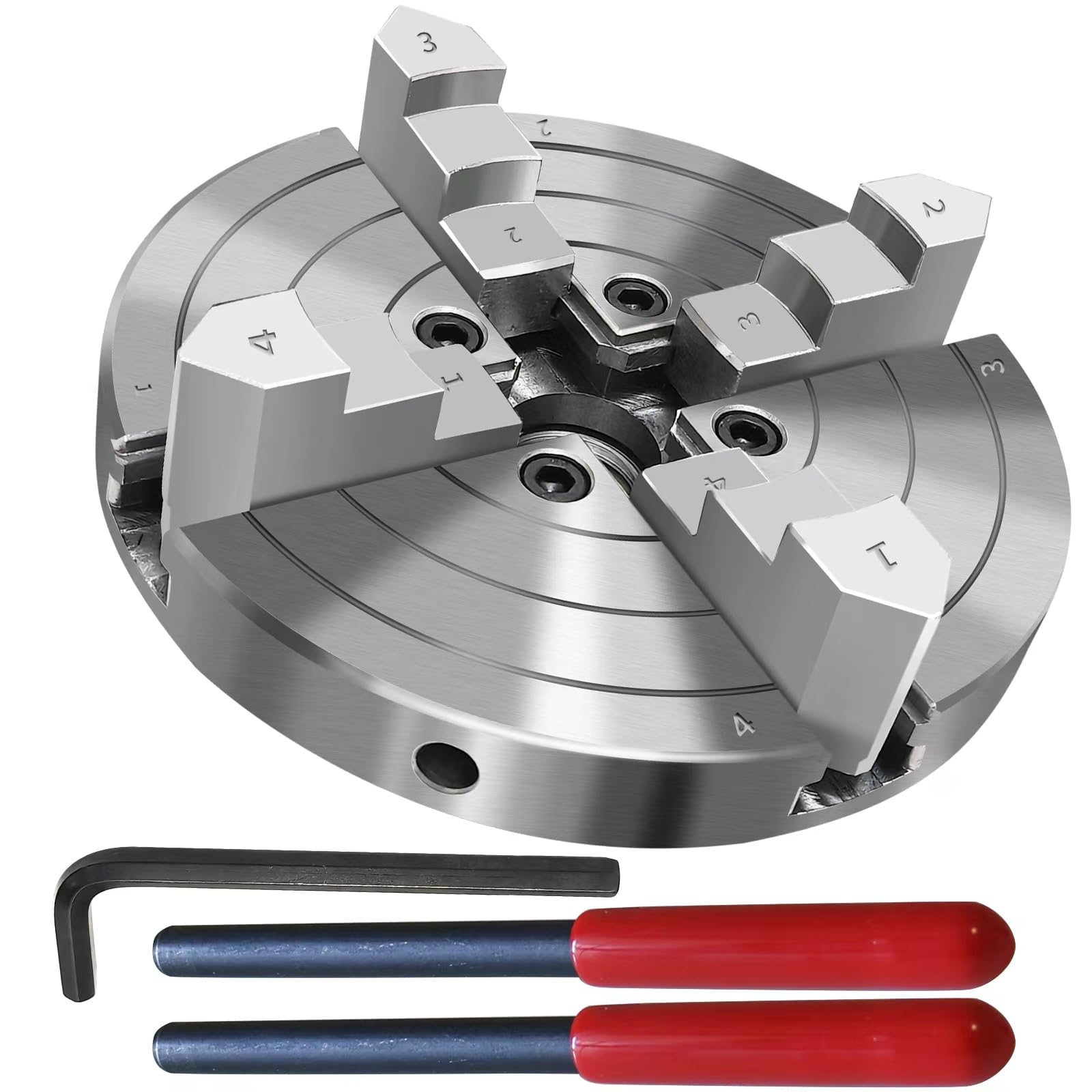 NNBWKIXI 6 Inch Wood Lathe Chuck Set 4 Jaws Self-Centering Lathe Chucks Thread 1 x 8TPI Lathe Chuck for Woodturning