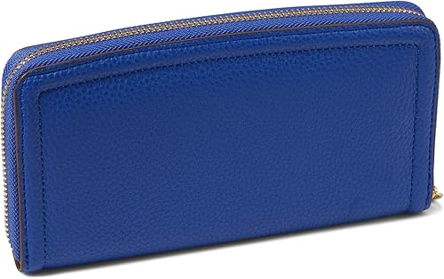Vista 2 de Anne Klein AK - Cartera curvada con cremallera alrededor y gruesa, color azul lazuli AK talla única, Azul Lazuli, Ak - Cartera curvada