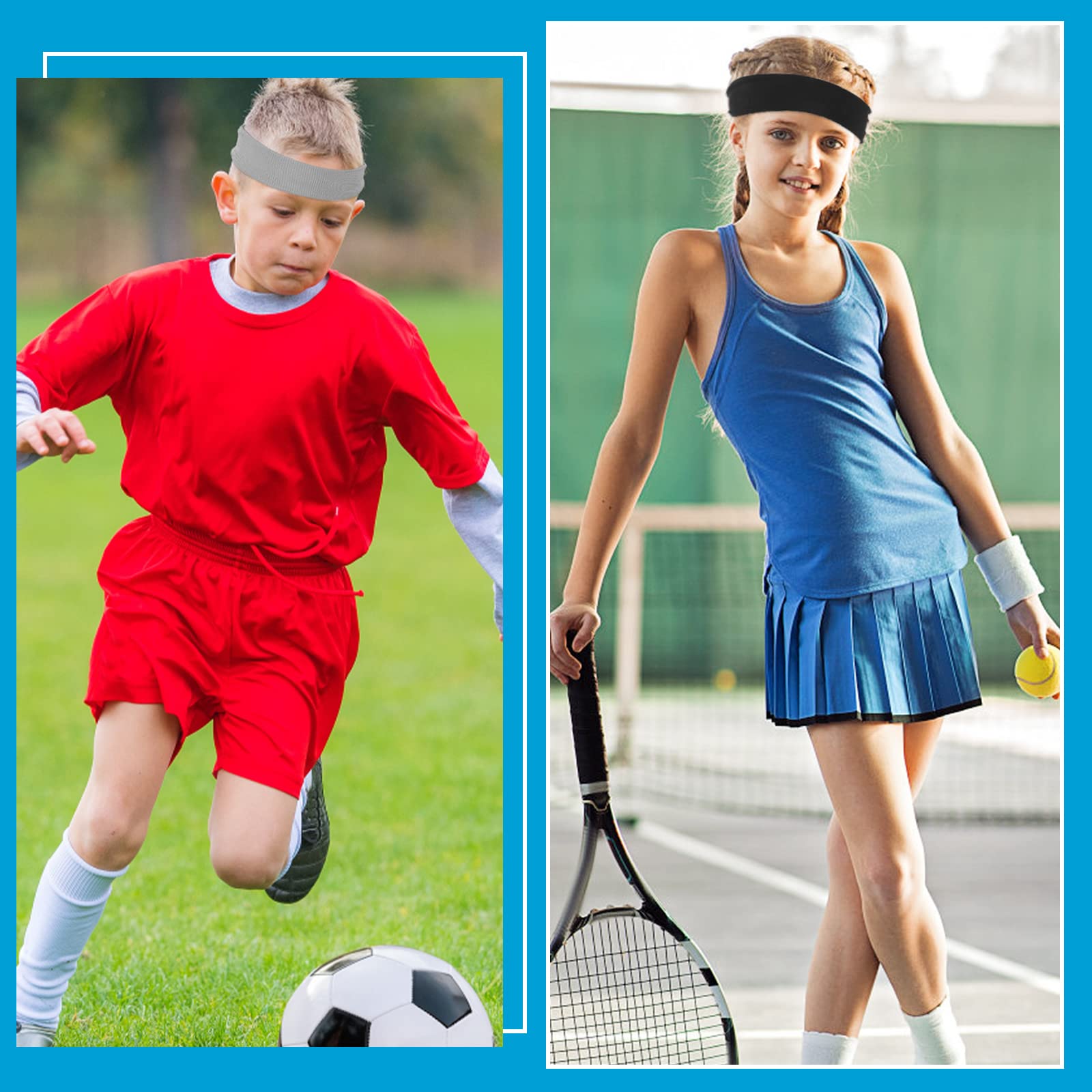 Fasce Sportive Per Bambini - 4 Pezzi Assorbisudore Per Corsa, Calcio E Basket - Foto 10