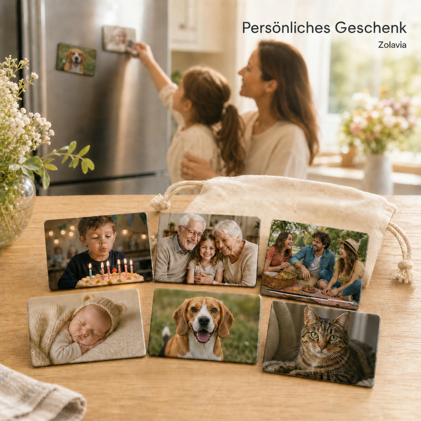 Fotomagnete selbst gestalten, 15er Set, Kühlschrankmagnet mit Foto