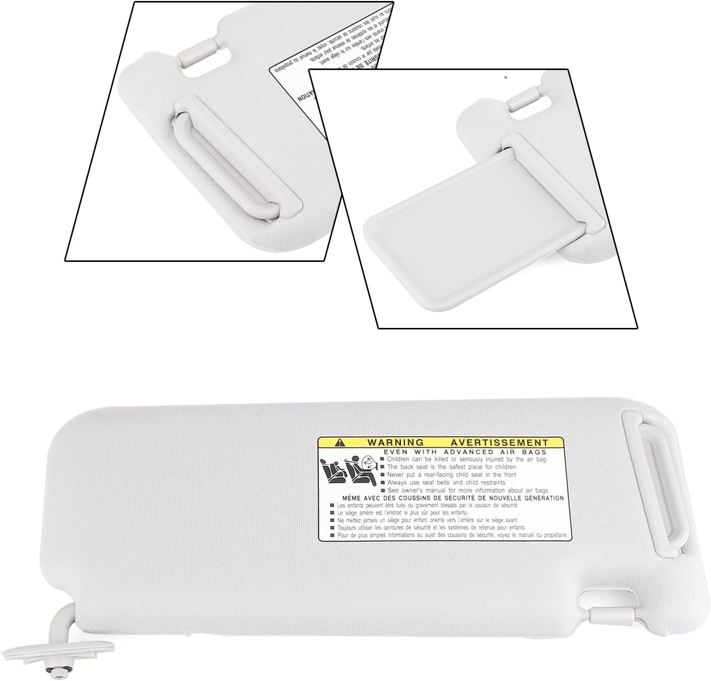 Front Left Driver Side Sun Visor Sunshade for Scion TC 2005-10 Gray 7432021210B2