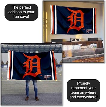 WinCraft Detroit Tigers Logo 3x5 Foot Grommet Banner Flag