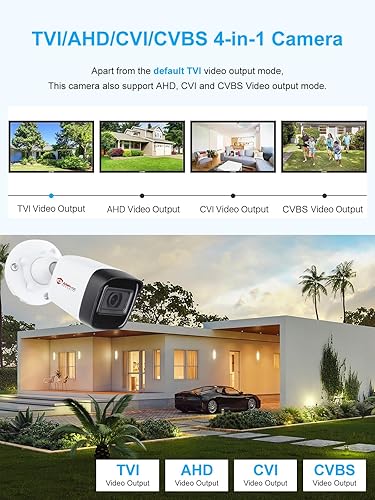 Miniatura 2 de Anpviz Cámara de seguridad de 5 MP para exteriores, 4 en 1 (TVIAHDCVICVBS) Cámara analógica CCTV con cable, cámara de vigilancia con lente de 0.110