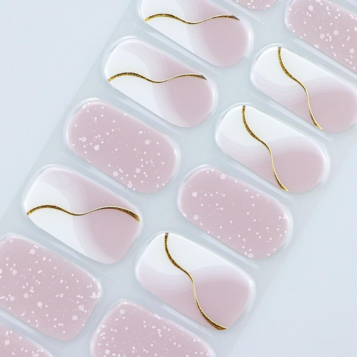 JMEOWIO Gel Nail Stickers French Tip Semi Cured Gel Nail Strips Wraps UV/LED Nails Art Design Decoration Accessories