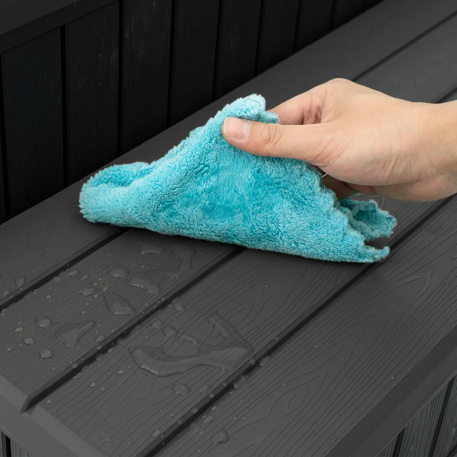 vidaXL Badewannenleiter mit Aufbewahrungsfach 2 Stufen schwarz 93 x 57 x 35 cm PP, moderner rechteckiger Spa Hocker, witterungsbeständig, UV-beständig, tragbar