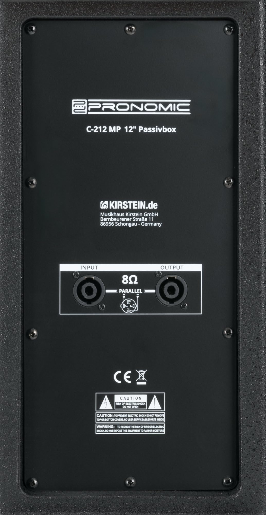 Pronomic C-212 MP 12" Set Stereo di Casse Passive - 2 casse passive 2-vie - Potenza: 300 Watt ciascuna (RMS), 1200 Watt (Peak) - Impedenza: 8 Ohm - Livello massimo di pressione sonora: 126 dB - Nero