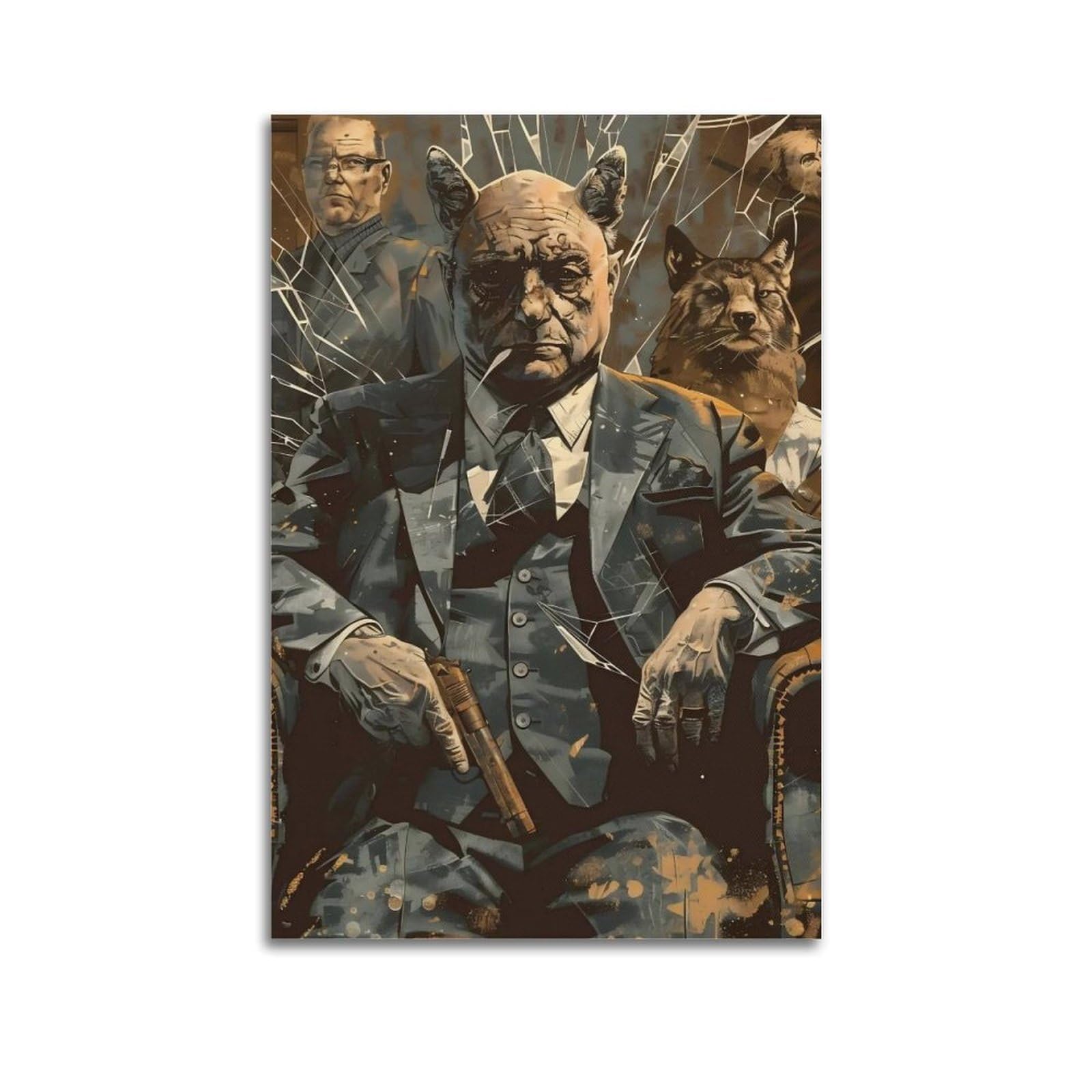 Juwrhrhhrh Unframe-Style The Cat Family (1) Poster Canvas Aesthetic Wall Art Painting Decor For Living Room Bed Room 20X30inch(50X75cm)