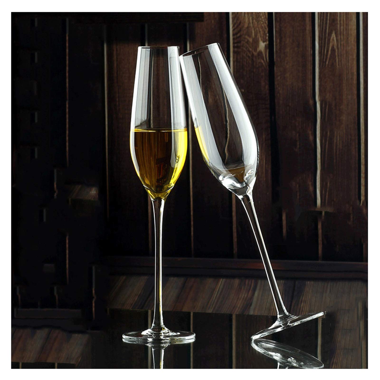 Wein Gläser Kristallglas Champagner Gläser, Mundgeblasenes Glas Champagner Flöten, 230Ml 4 Pcs