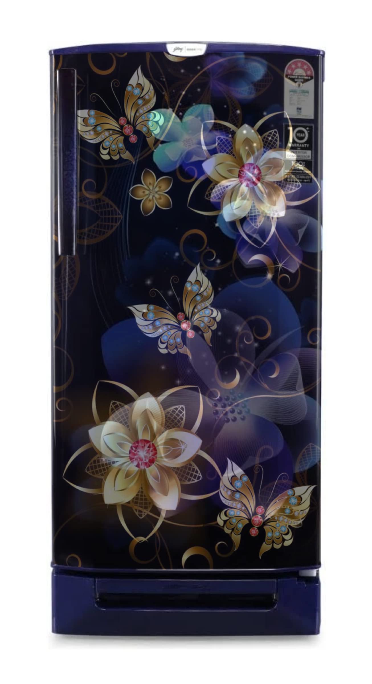 Divine Studio Good Night Mode with Butterfly Fridge Design Wallpaper Poster Adhesive Vinyl Sticker Fridge wrap Decorative Sticker (PVC Vinyl Covering Area 60cm X 160cm )FG0374