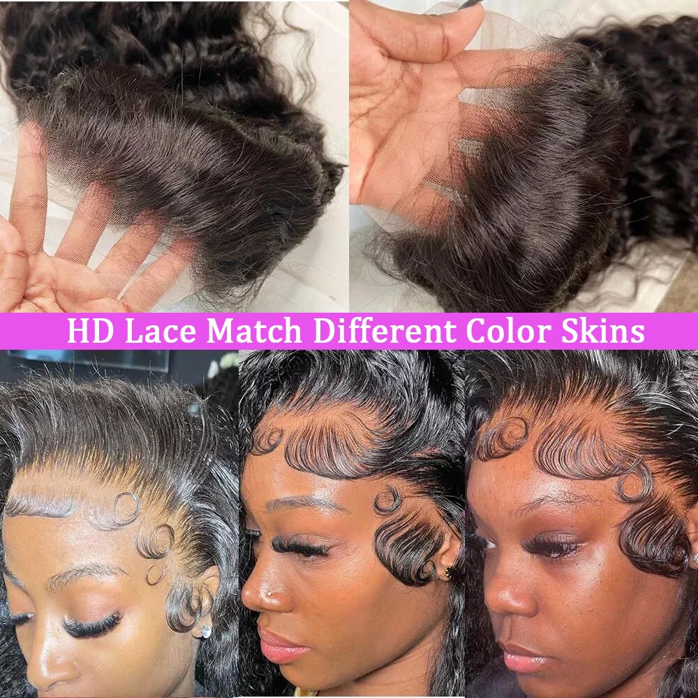 Amazon.com : Xhisae 30 Inch Deep Wave Lace Front Wigs Human  display picture 2
