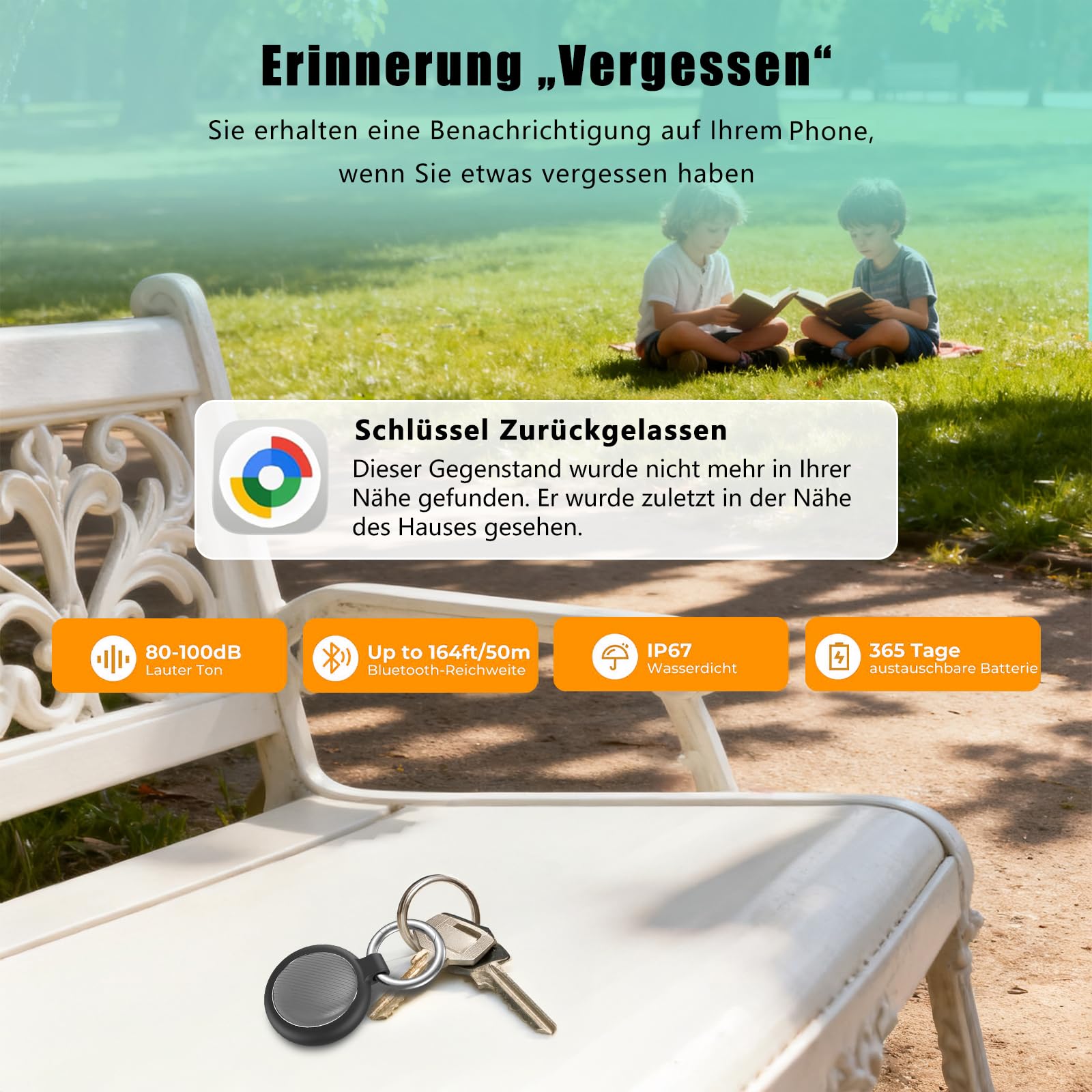 GPS Tracker Auto Android 4 Pack Ohne ABO, Schlüsselfinder Air Trackers Tag für Google Find Hub APP für Katze Hund Kinder, Finder Smart Tags Magnet für Vehicles KFZ Gepäck Brieftasche (Nur Android)
