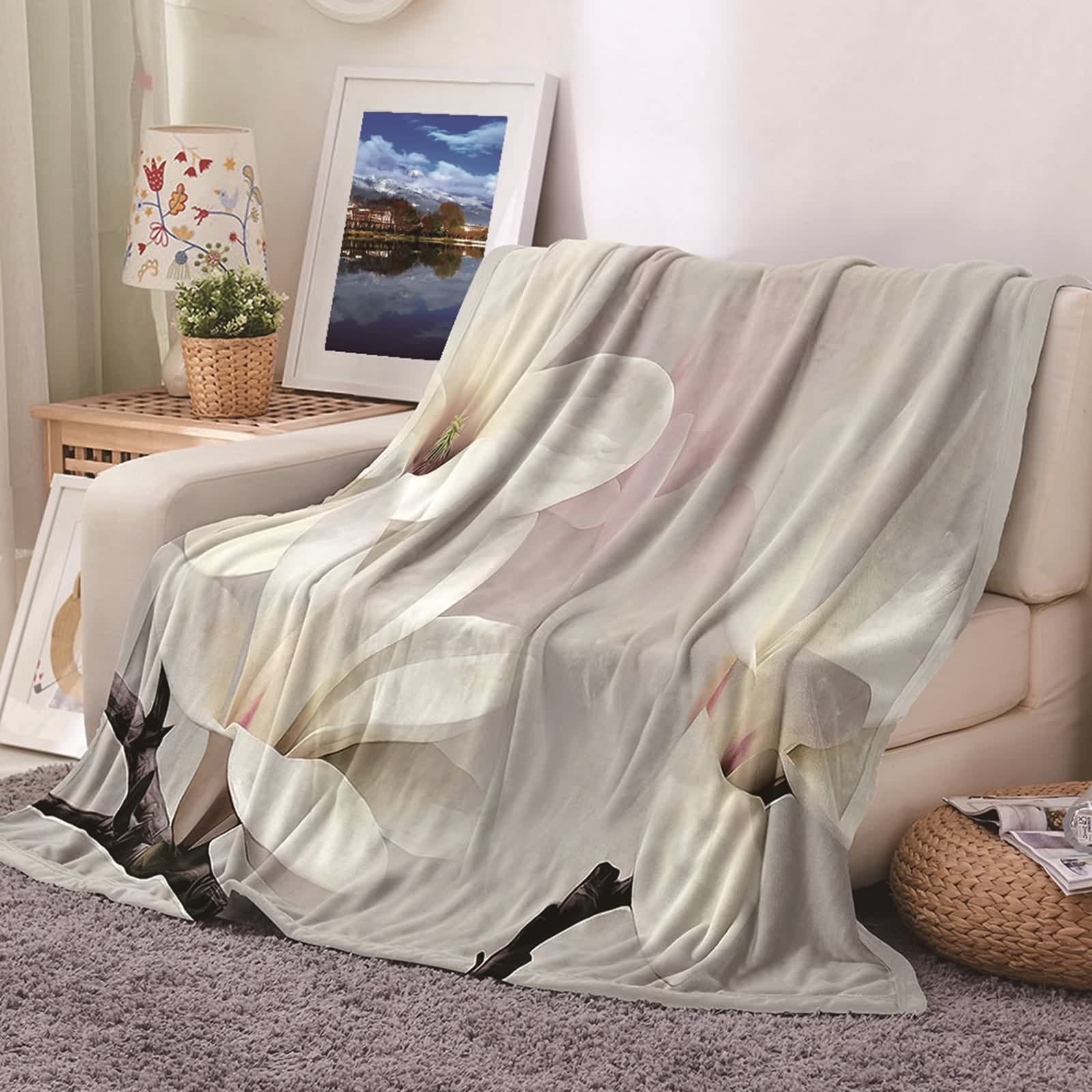 Plaid couverture polaire flannel KnSam 100x150cm plaid chaude et douce canapé