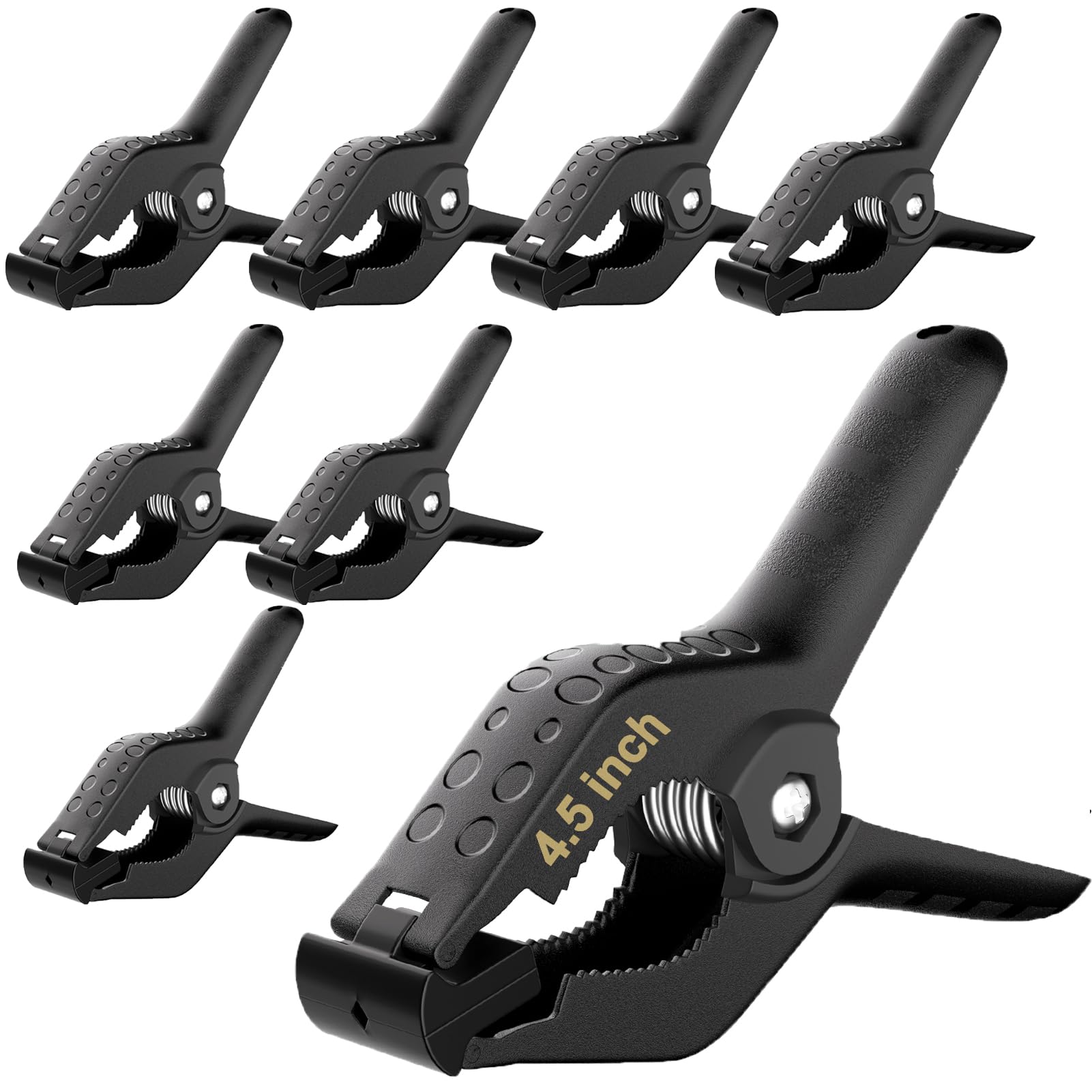 Backdrop Clamps Clips - 4.5in - Larage Spring Clamps for Backdrop Stand, 8 Pack Heavy Duty Plastic Muslin Photo Clamp for Photography Photobooth