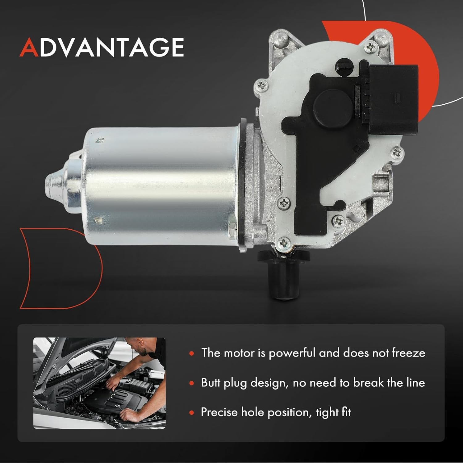 A-Premium Front Windshield Wiper Motor Compatible with Jaguar XJ 2010-2019, XJR 2014-2017, 4-Pin, Left Hand Drive