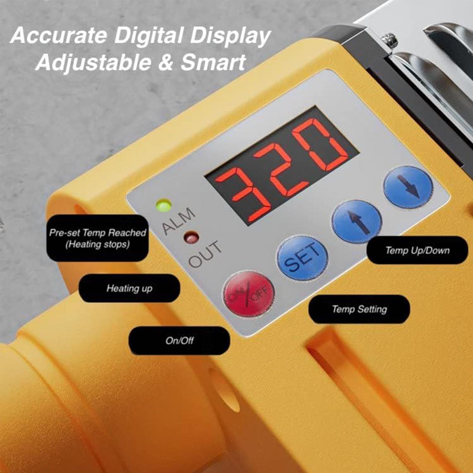 Kit saldatrice per tubi in plastica, saldatrice per tubi in plastica PPR/PE/PB, 20/25/32/40/50/63 mm con display digitale della temperatura e controllo 0-320 ℃, utensili per installatori