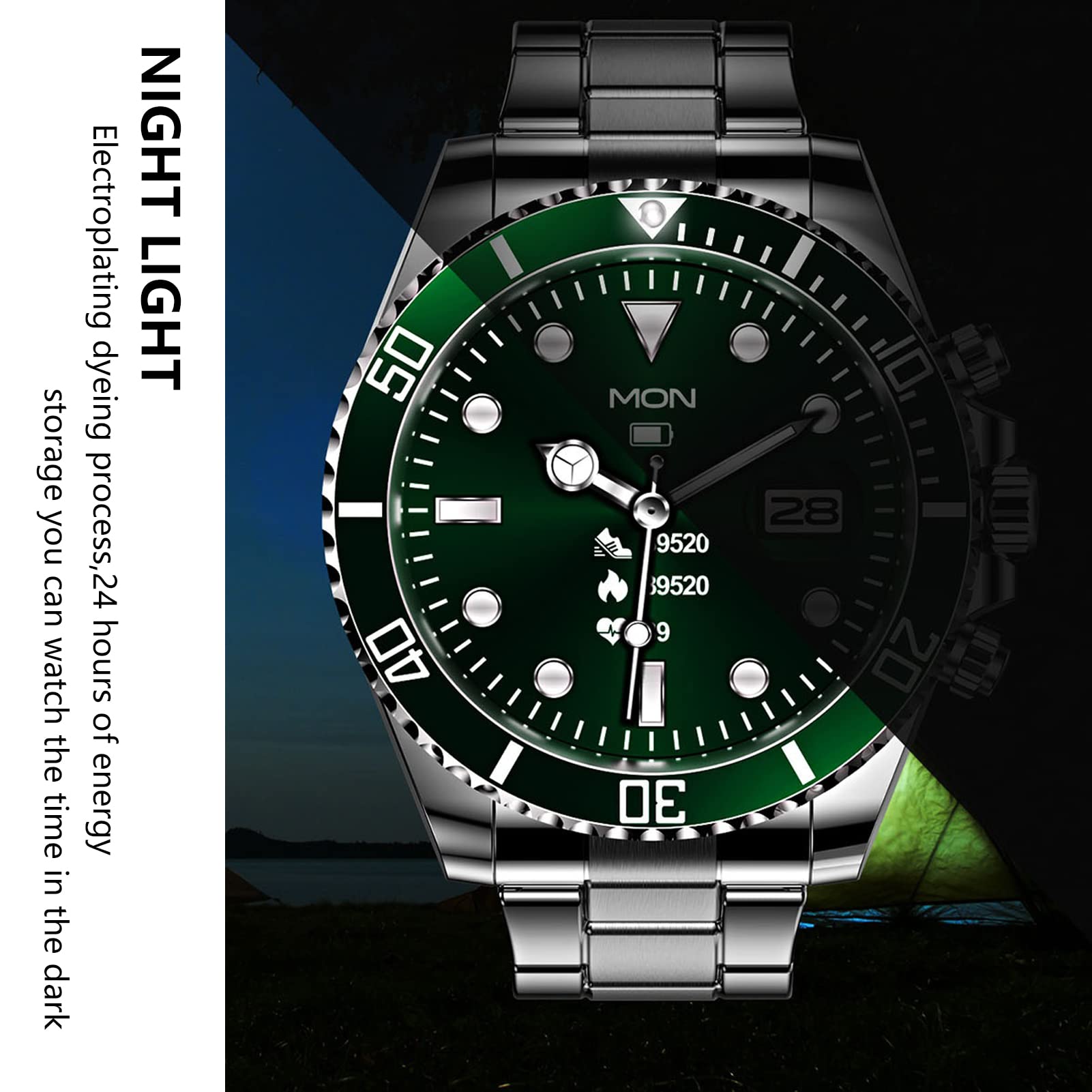 DAXY Reloj Inteligente para Mujeres y Hombres, Monitor de frecuencia cardíaca, Monitor de Actividad física, Llamada Bluetooth, Reloj Inteligente para Android iOS, Color Negro
