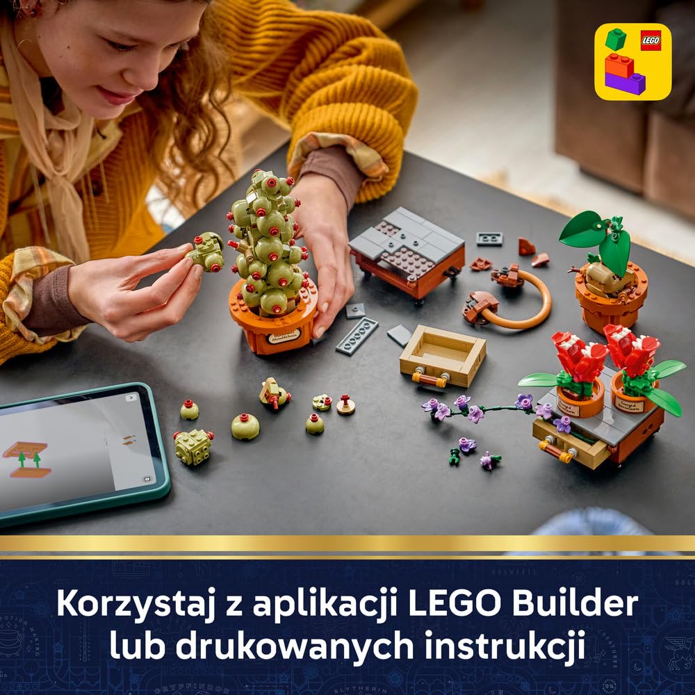 LEGO Harry Potter Rośliny z lekcji zielarstwa w Hogwarcie 76474 | Model roślin z Hogwartu, zestaw konstrukcyjny, prezent dla fana Harry’ego Pottera 12+, klocki dla dzieci, 817 elementów