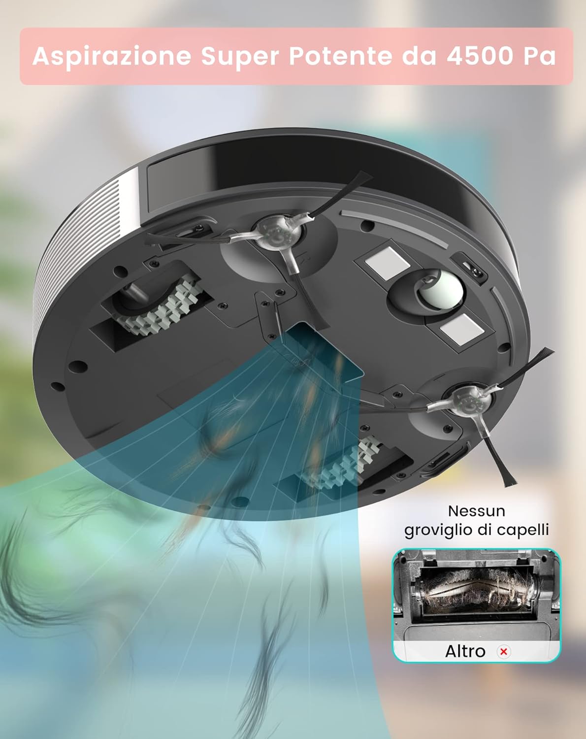 LEFANT Robot Aspirapolvere,Aspirazione Potenza 4500Pa,4 Modalità di Pulizia,Controllo APP/Alexa/Google,Fino a 165 Minuti di Autonomia,Ideale per Peli di Animali Aspirapolvere Robot N1 LEFANT Robot Aspirapolvere,Aspirazione Potenza 4500Pa,4 Modalità di Pulizia,Controllo APP/Alexa/Google,Fino a 165 Minuti di Autonomia,Ideale per Peli di Animali Aspirapolvere Robot N1