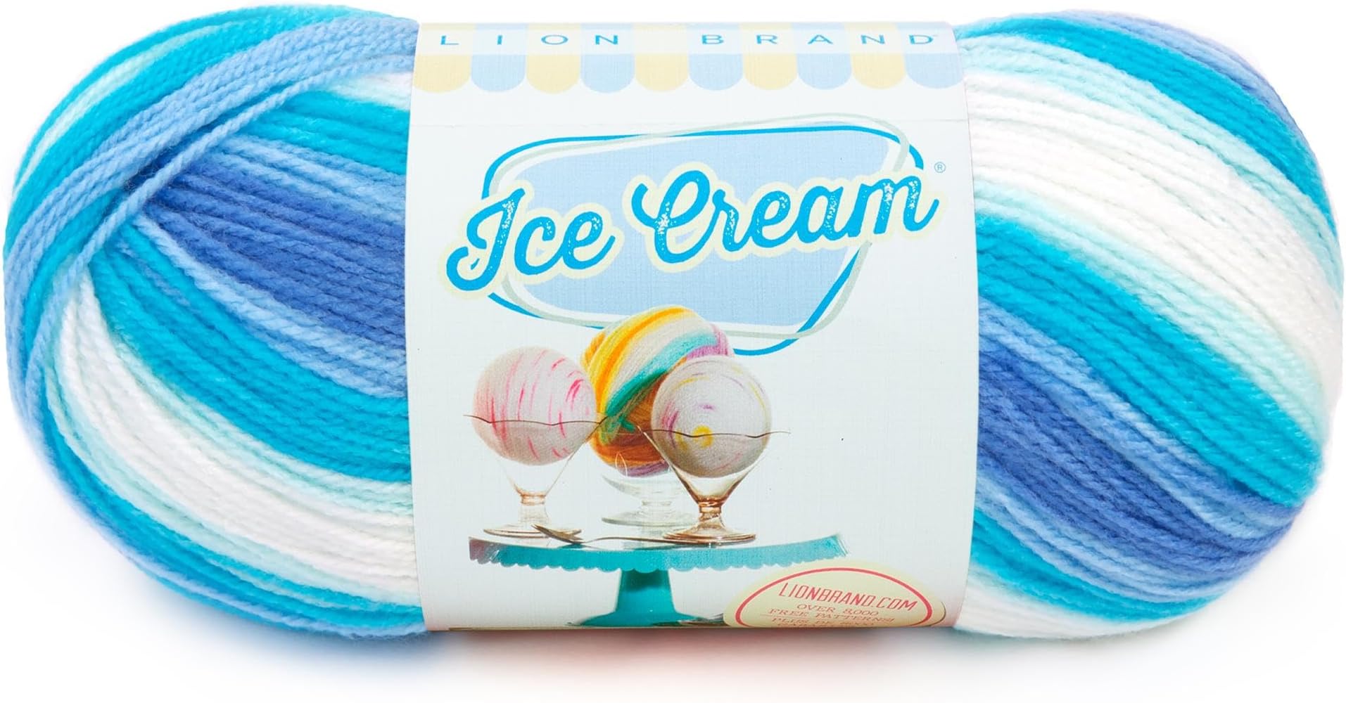 Lion Brand Yarn(1 Skein) Ice Cream Baby Yarn, Blue Moon