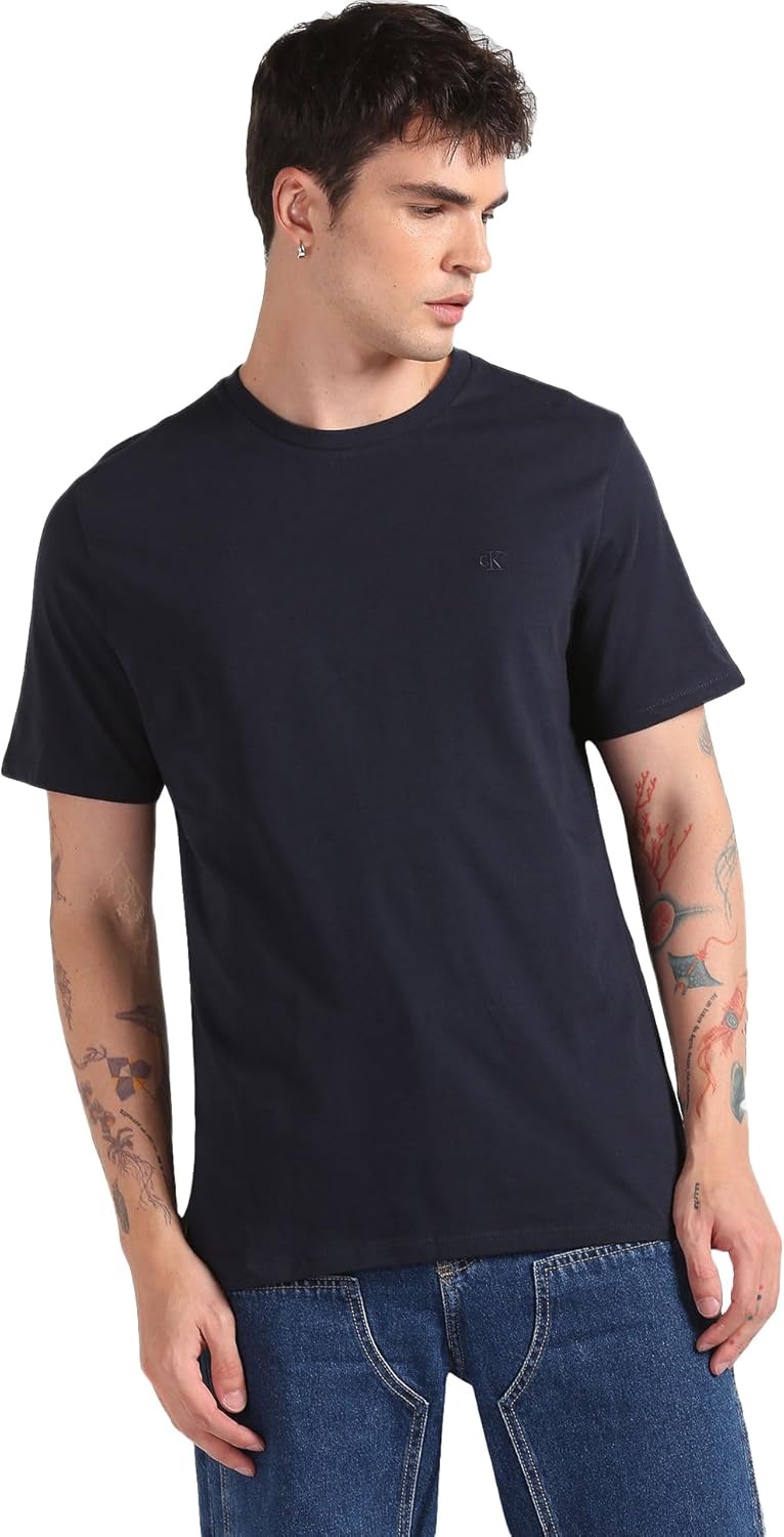 Calvin Klein Men's Smooth Cotton Solid Crewneck T-Shirt
