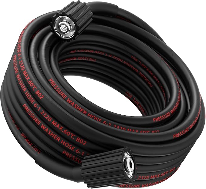 Steel-Braided Pressure Washer Hose 50FT xM22 14MM