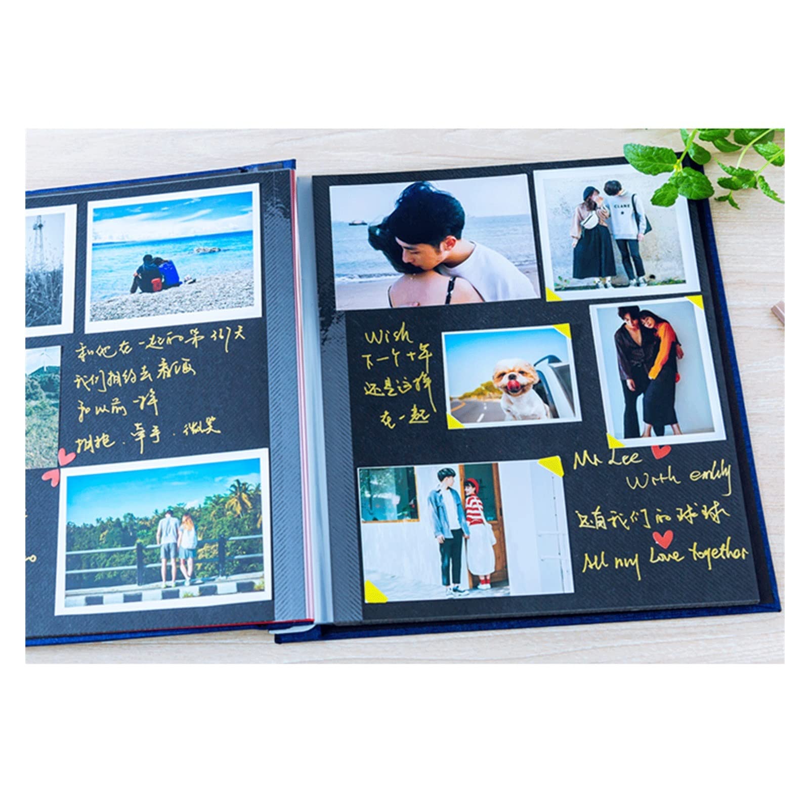 GLigeT Album fotograficzny Chiński styl Chiński Styl Film DIY Album fotograficzny Ręcznie robiony album pamiątkowy Album fotograficzny (Kolor: 20 arkuszy/biały papier, rozmiar: L)
