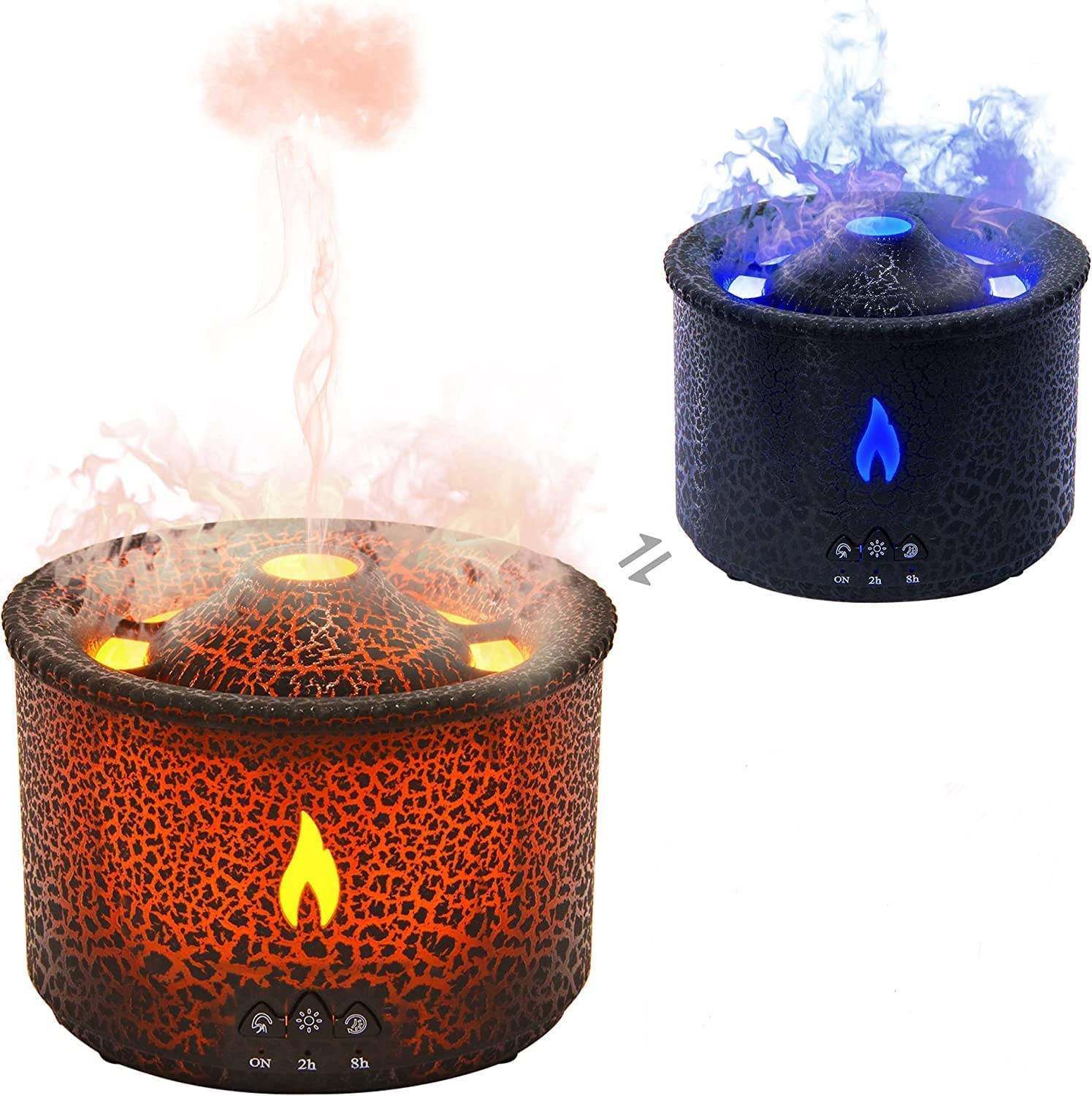 Vulkan Aromatherapie Diffusor – 300 Ml, Mit Fernbedienung, 3 Lichtmodi, Timer, Luftbefeuchter
