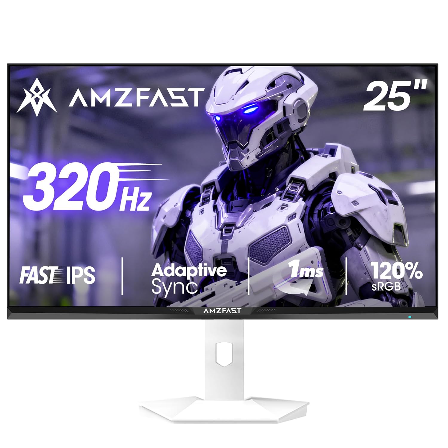 Amzfast 25 inch 320Hz 300Hz 240Hz White Gaming Monitor FHD 1080P 1ms Fast IPS 12 Months Warranty Exchange